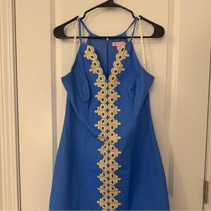 Lilly Pulitzer shift dress with gold detailing